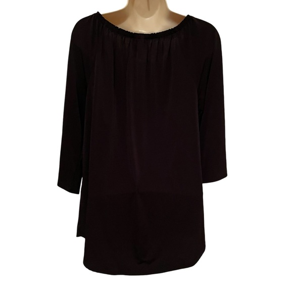 Chicos Black Stretchy Shirt 1/4 Zip with Tassel Size Small - Picture 5 of 9